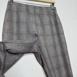 Zara Pull On Dress Pants Large Plaid Leggings Stretch Ankle Office Work Career